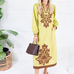 Cissy Chartreuse Shift Maxi Dress Jodifl