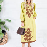 Cissy Chartreuse Shift Maxi Dress Jodifl