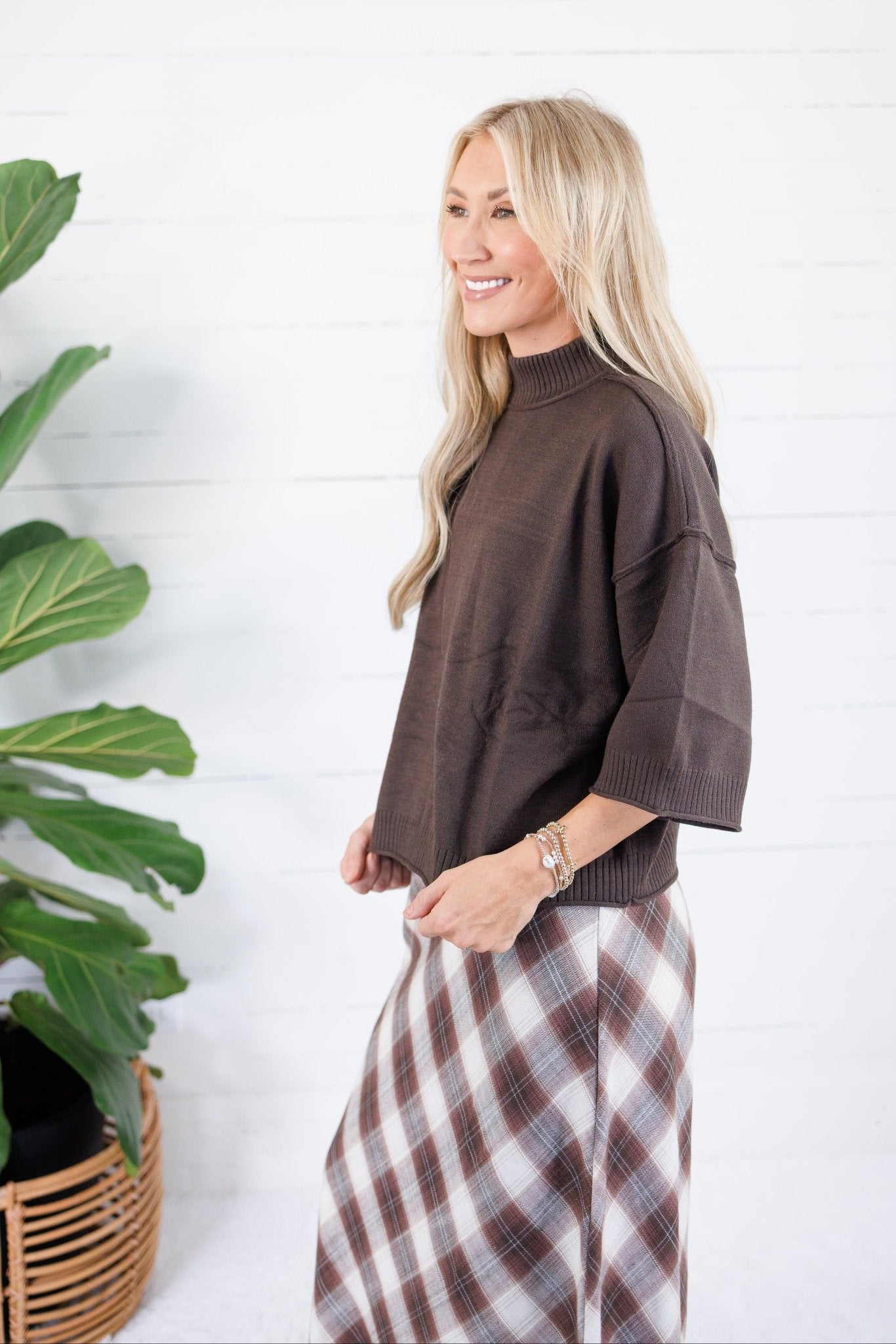 Clancy Brown Mock Neck Sweater Glam