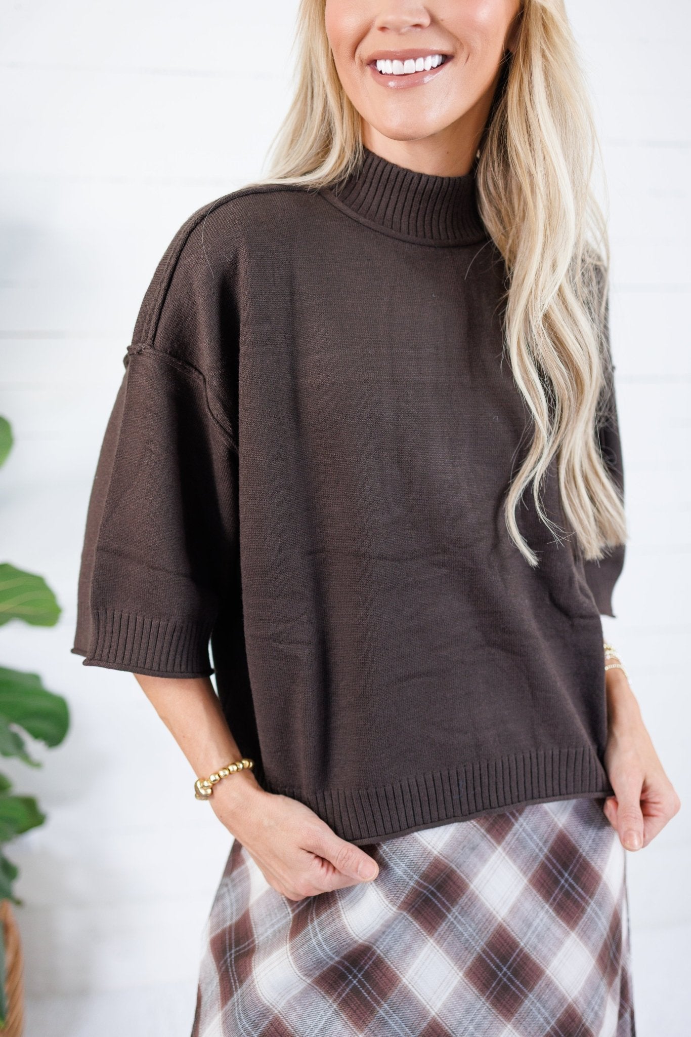 Clancy Brown Mock Neck Sweater Glam