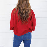 Clancy Burgundy Mock Neck Sweater Glam