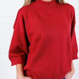 Clancy Burgundy Mock Neck Sweater Glam