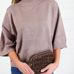 Clancy Mocha Mock Neck Sweater Glam