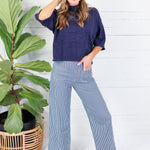 Clancy Navy Mock Neck Sweater Glam