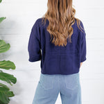 Clancy Navy Mock Neck Sweater Glam
