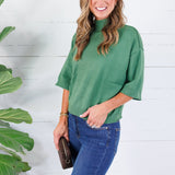 Clancy Olive Mock Neck Sweater Glam