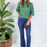 Clancy Olive Mock Neck Sweater Glam