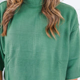 Clancy Olive Mock Neck Sweater Glam