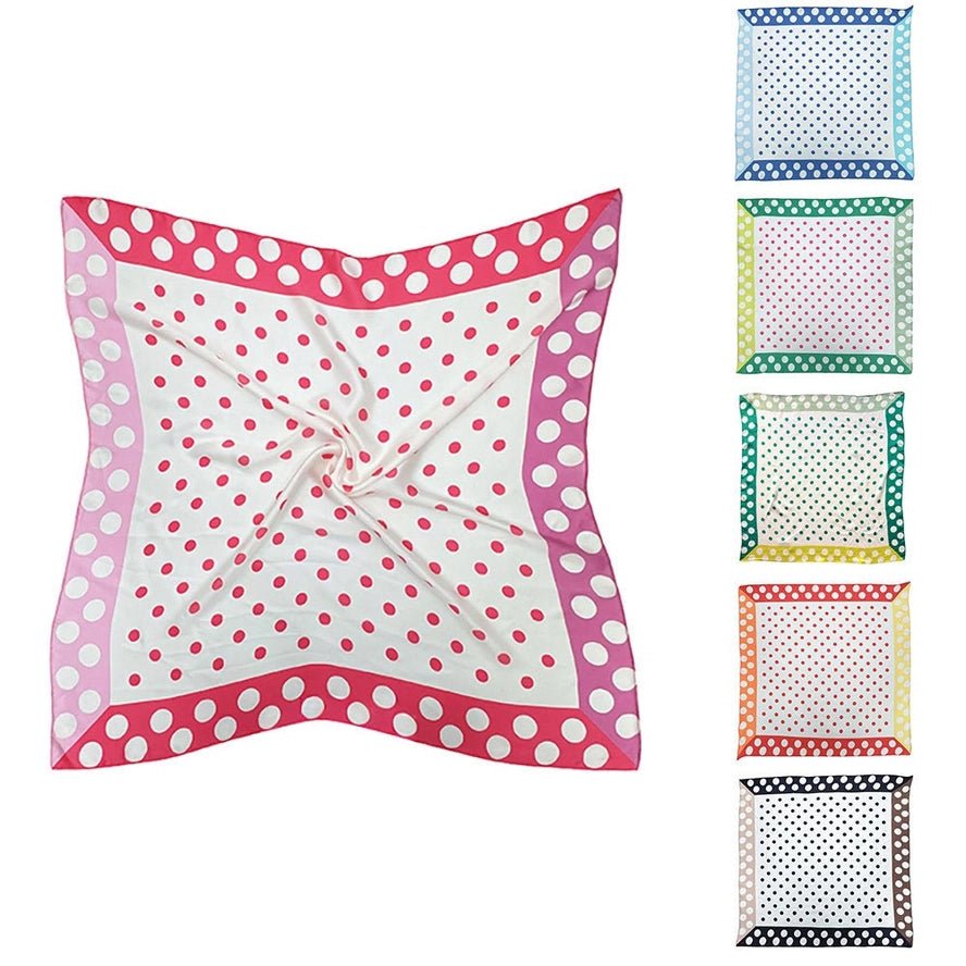 Classic Polka Dot Print Square Scarf - A3 Accessories - miscellanous - Clover + Bee
