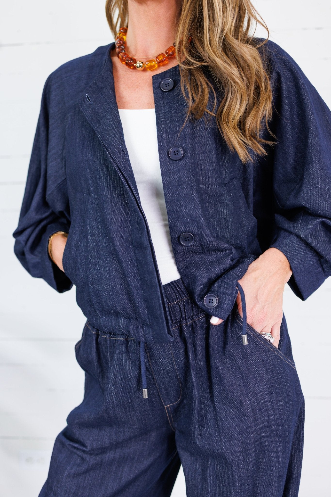 Claude Indigo Pegged Pants Mustard Seed