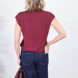 Clayton Red Brown Sleeveless Sweater Entro
