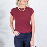 Clayton Red Brown Sleeveless Sweater Entro
