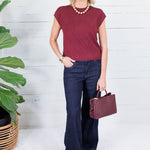 Clayton Red Brown Sleeveless Sweater Entro