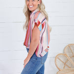 Clementine Striped Top