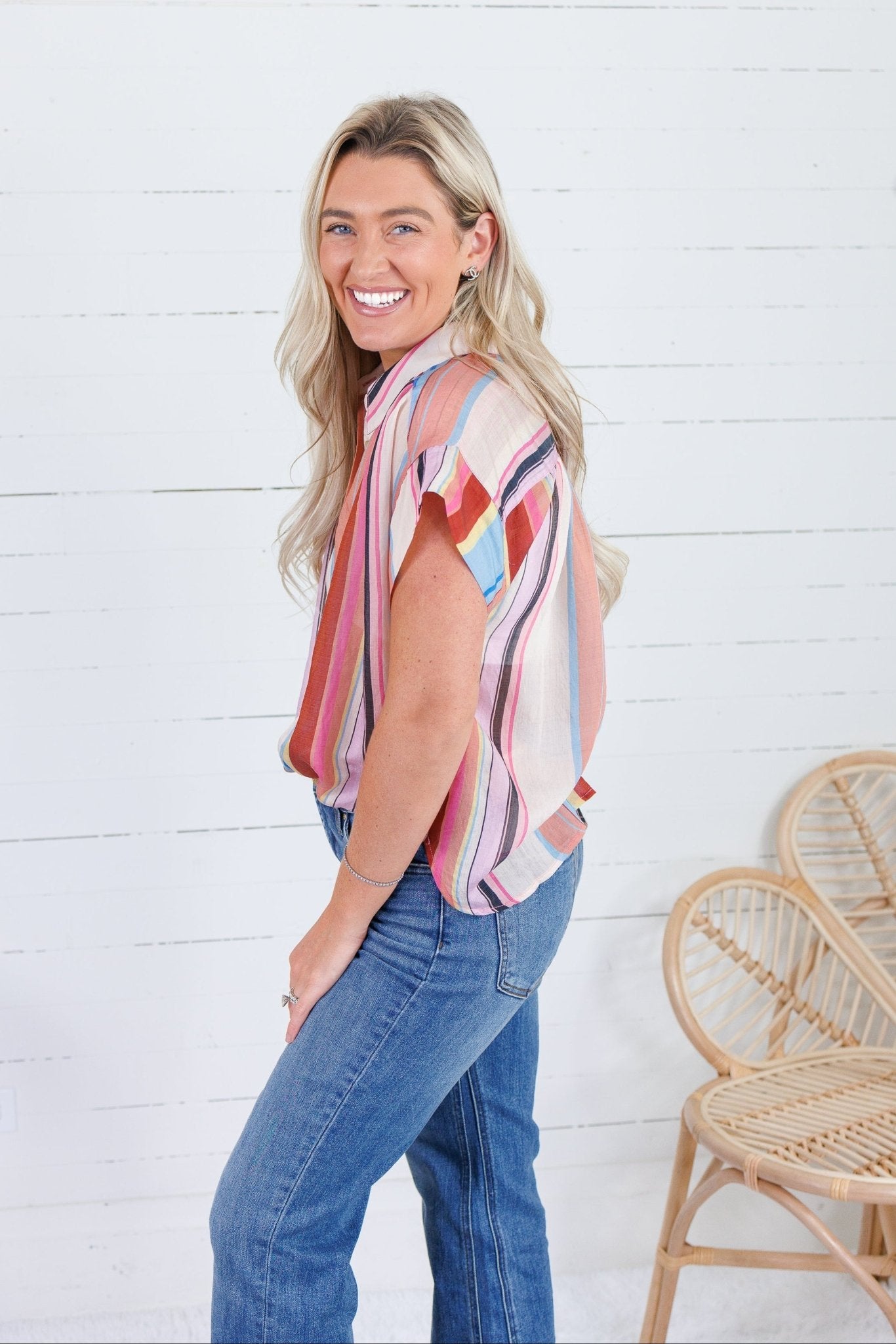 Clementine Striped Top