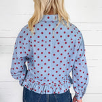 Cleo Sky + Merlot Ruffle Top Eesome