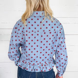 Cleo Sky + Merlot Ruffle Top Eesome