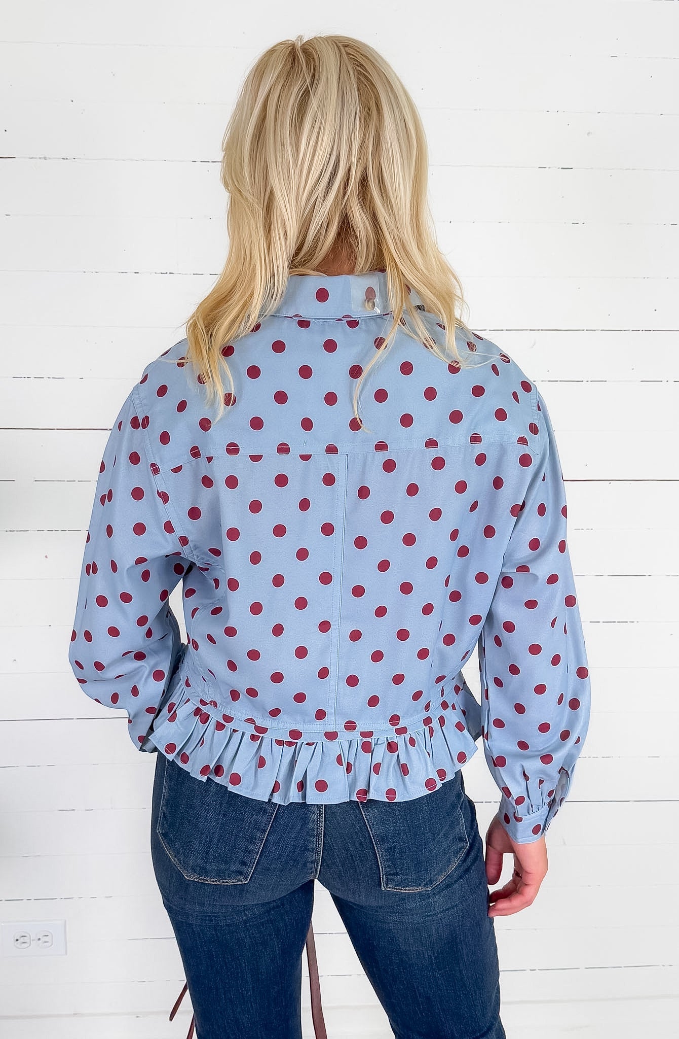 Cleo Sky + Merlot Ruffle Top Eesome