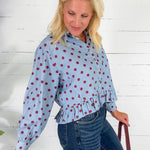 Cleo Sky + Merlot Ruffle Top Eesome