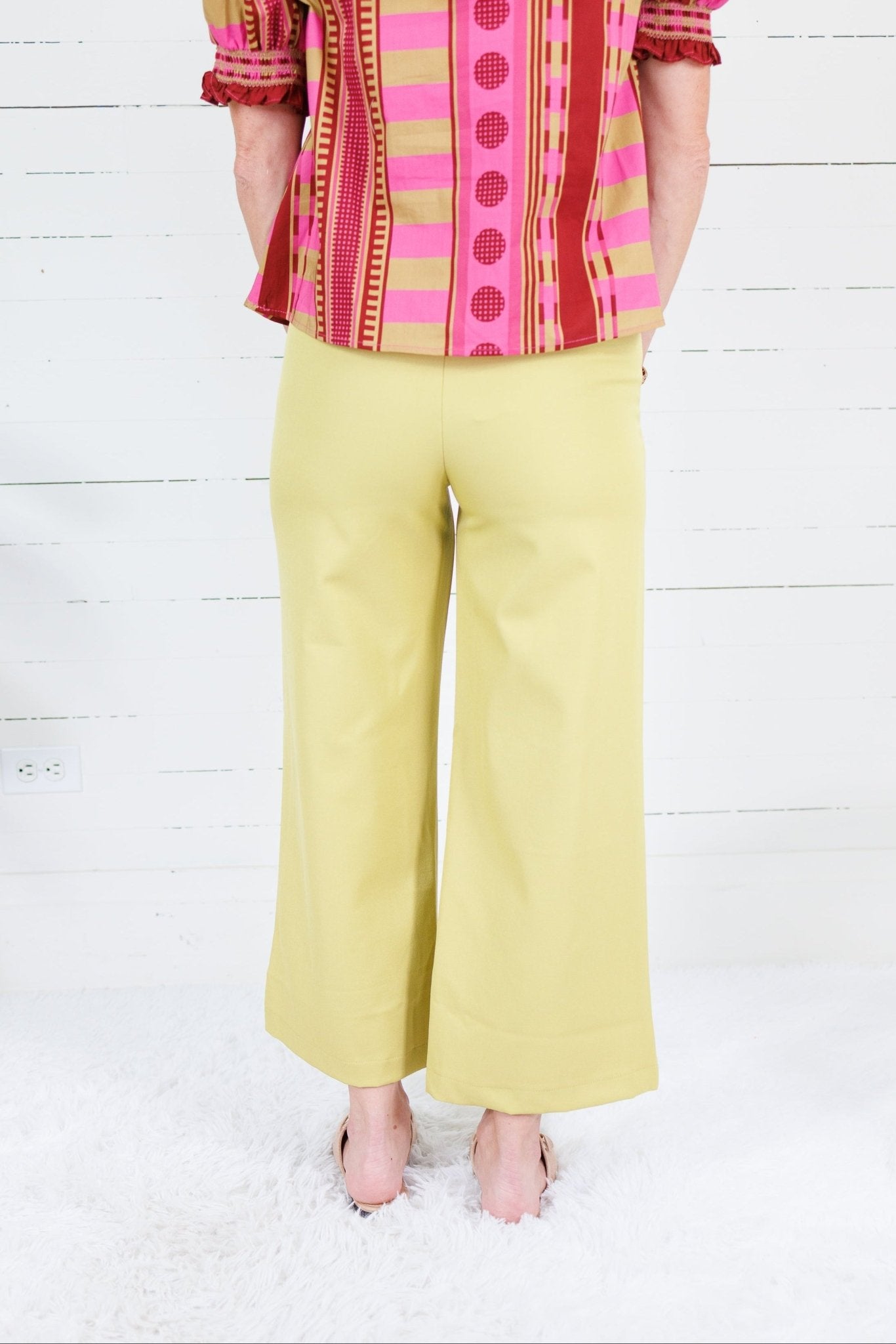 Cleveland Dirty Lime Wide Leg Pants Glam
