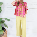 Cleveland Dirty Lime Wide Leg Pants Glam