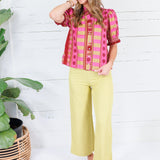 Cleveland Dirty Lime Wide Leg Pants Glam