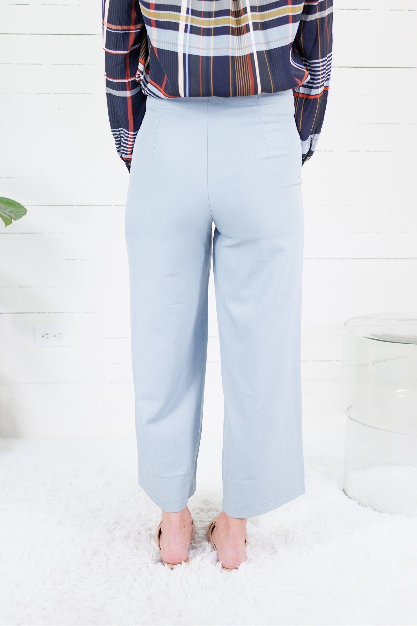 Cleveland Dusty Blue Wide Leg Pants Glam