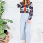Cleveland Dusty Blue Wide Leg Pants Glam