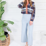 Cleveland Dusty Blue Wide Leg Pants Glam