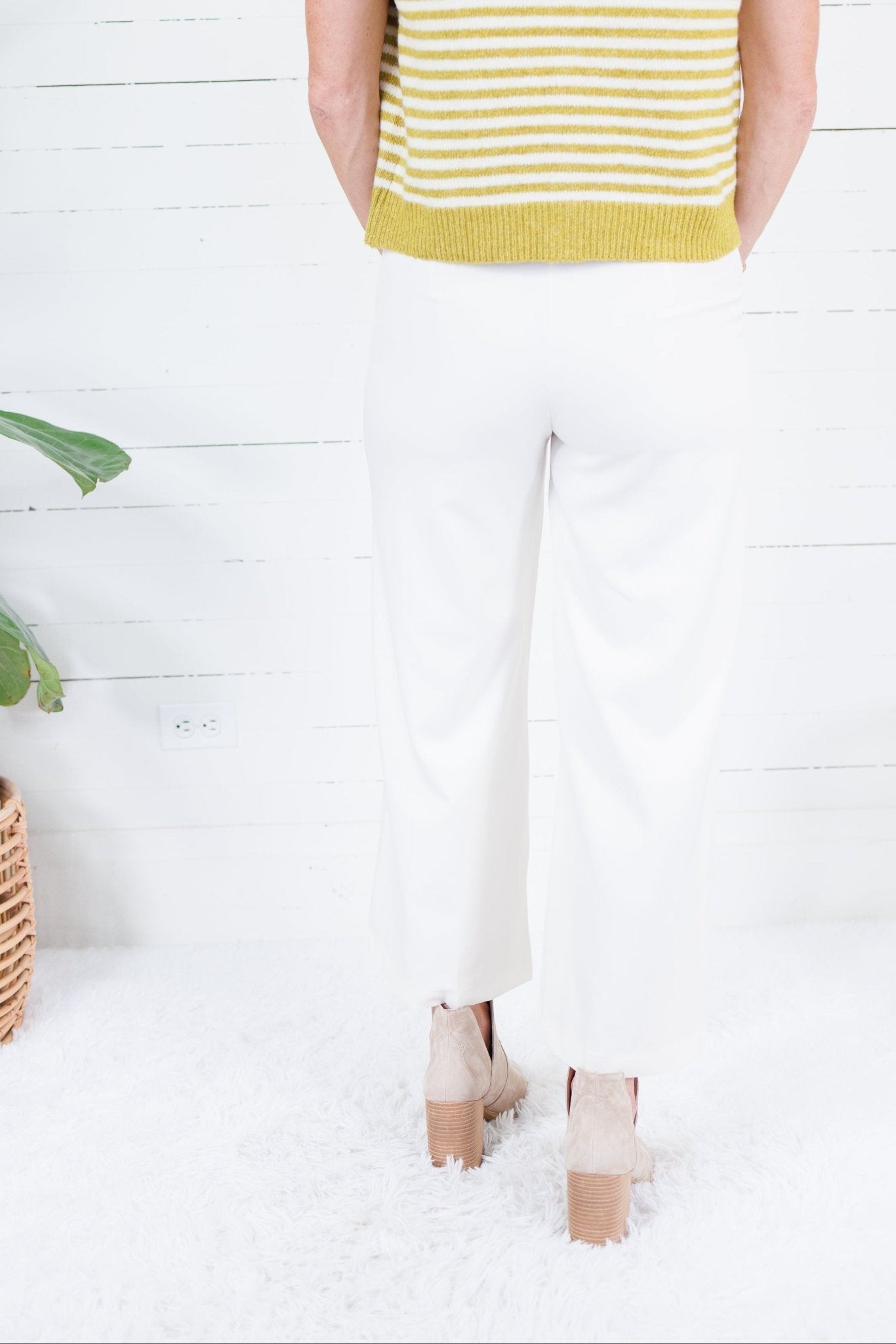 Cleveland Ivory Wide Leg Pants Glam