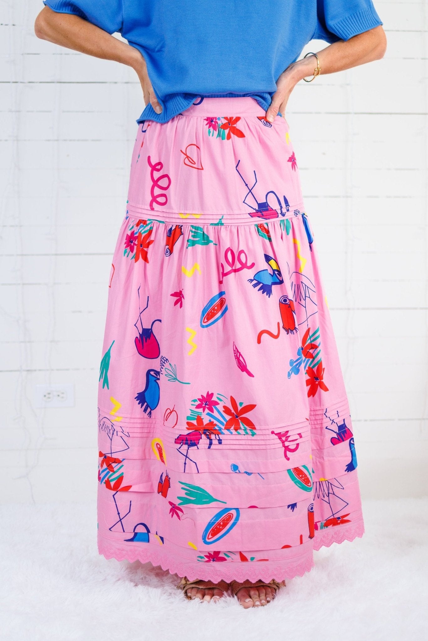 Cleveland Pink Artist Graffiti Maxi Skirt Karlie