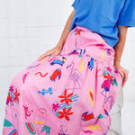 Cleveland Pink Artist Graffiti Maxi Skirt Karlie