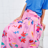 Cleveland Pink Artist Graffiti Maxi Skirt Karlie