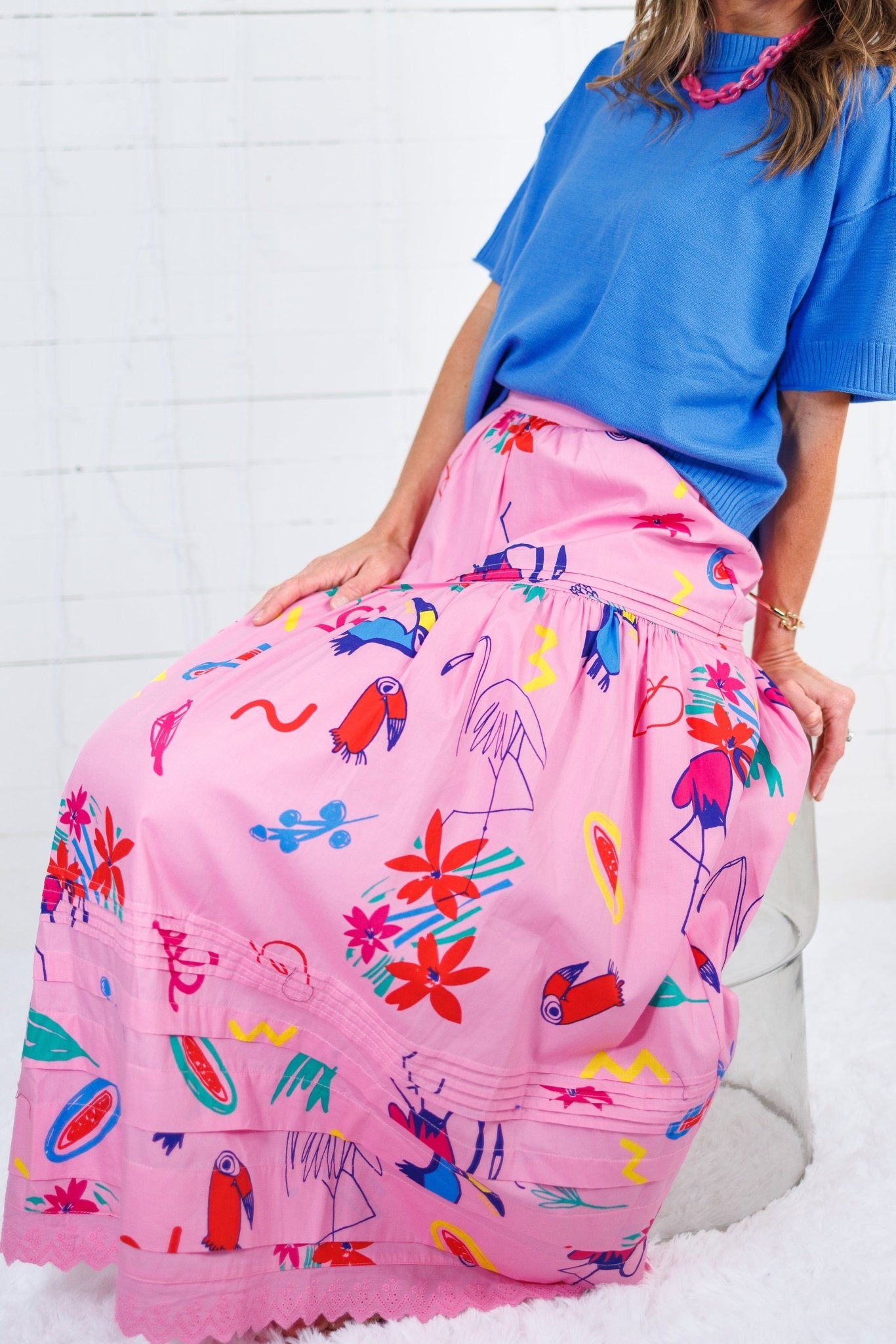 Cleveland Pink Artist Graffiti Maxi Skirt Karlie