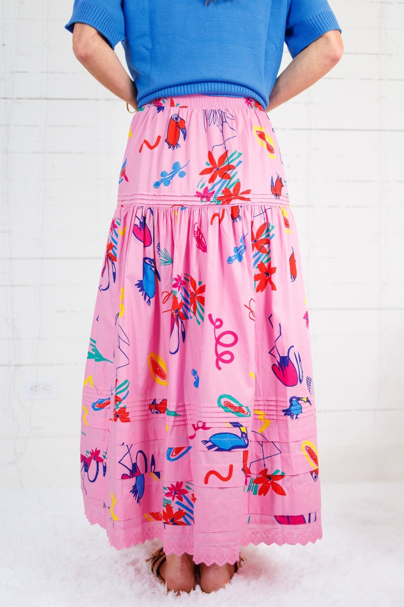 Cleveland Pink Artist Graffiti Maxi Skirt Karlie
