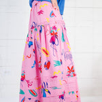 Cleveland Pink Artist Graffiti Maxi Skirt Karlie