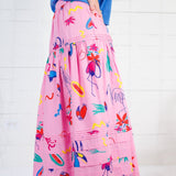 Cleveland Pink Artist Graffiti Maxi Skirt Karlie