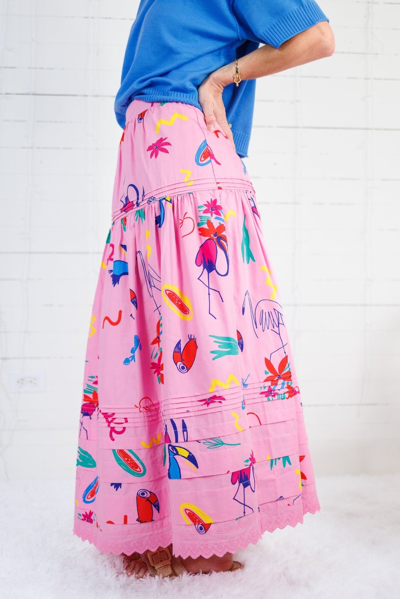 Cleveland Pink Artist Graffiti Maxi Skirt Karlie