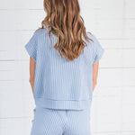 Cliffton Blue Gingham Scuba Zip Top Entro