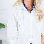 Clifton White Poplin Bubble Top Karlie