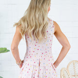 Cline Baby Pink Polka Dot Sleeveless Top Aureum