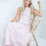 Cline Baby Pink Polka Dot Sleeveless Top Aureum