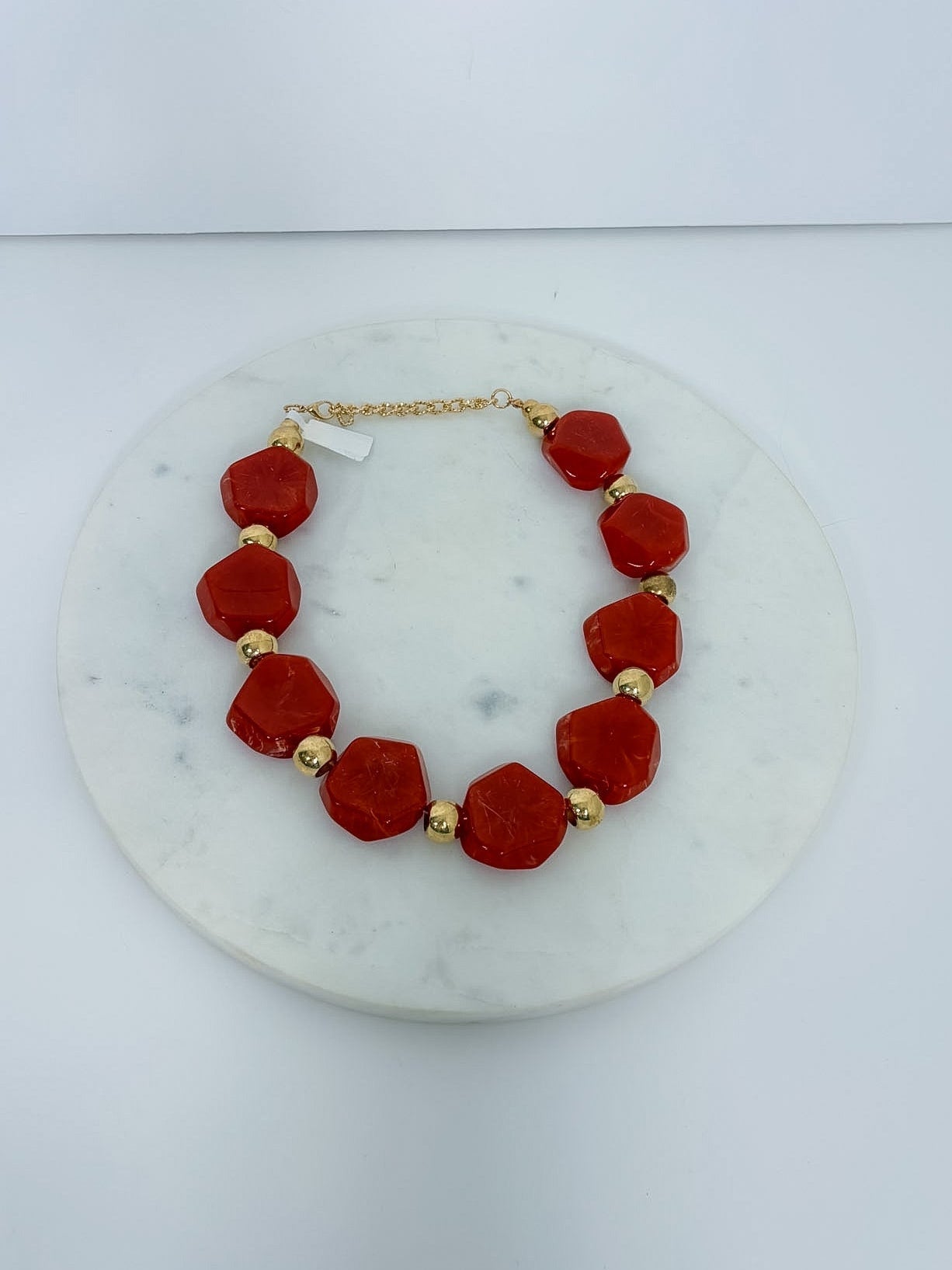 Clyde Rust Irregular Bead Necklace Golden Stella