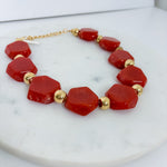 Clyde Rust Irregular Bead Necklace Golden Stella