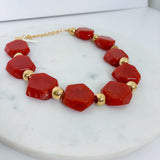 Clyde Rust Irregular Bead Necklace Golden Stella