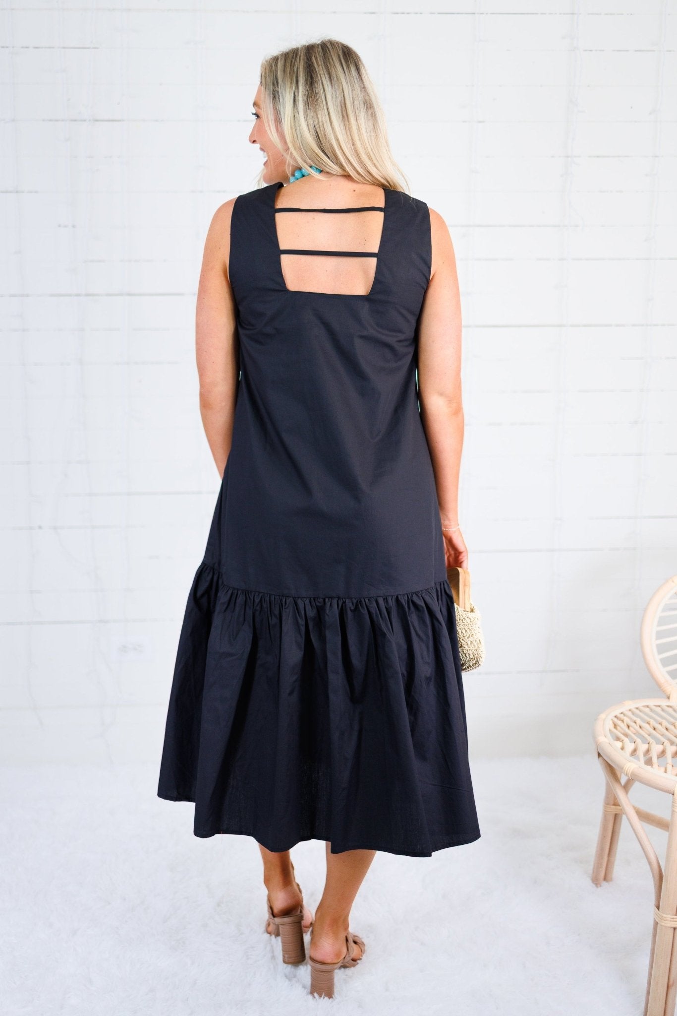 Coco Jet Black Drop Waist Midi Dress Elle Grey | Clover and Bee Clover + Bee Coco Jet Black Drop Waist Midi Dress Elle Grey | Clover and Bee Clover + Bee