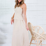 Colby Caramel Back Smocked Maxi Dress Mustard Seed 