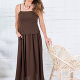 Colby Espresso Back Smocked Maxi Dress Mustard Seed 