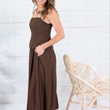 Colby Espresso Back Smocked Maxi Dress Mustard Seed 