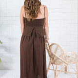 Colby Espresso Back Smocked Maxi Dress Mustard Seed 